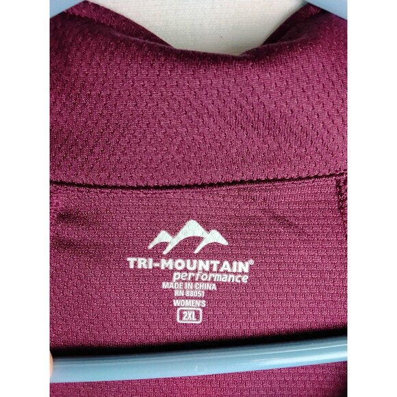 Tri-Mountain Performance Quarter Zip Maroon Burgundy 2XL Womans sweatshirt - Picture 3 of 5
